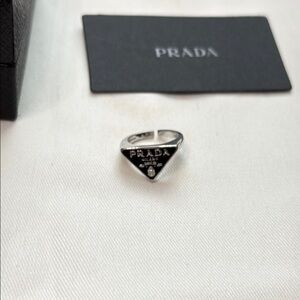 Prada Silver Triangular Ring